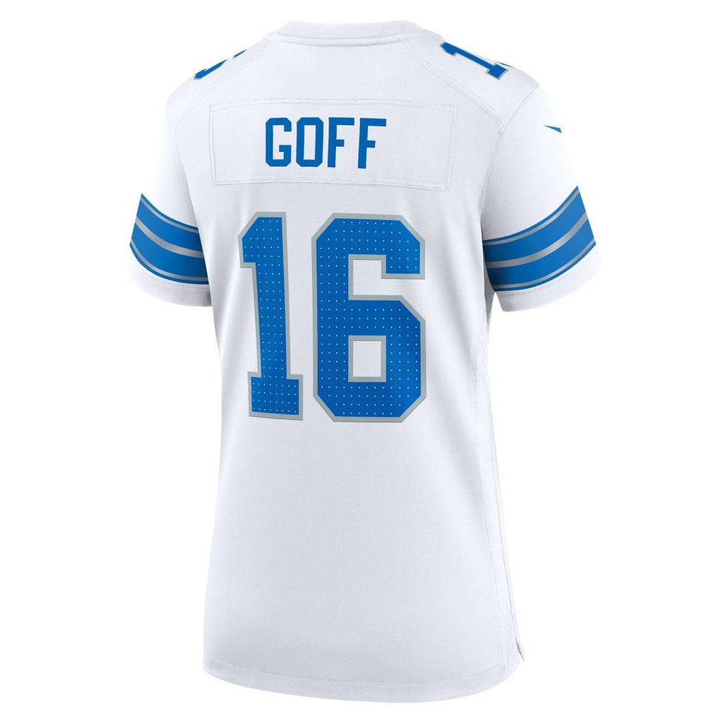 Women's Nike Detroit Lions Jared Goff White Game NFL Jersey