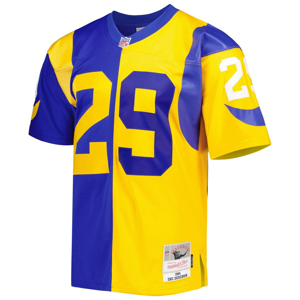 Men's Mitchell & Ness Los Angeles Rams Eric Dickerson Royal/Gold 1984 Split Legacy Replica NFL Jersey
