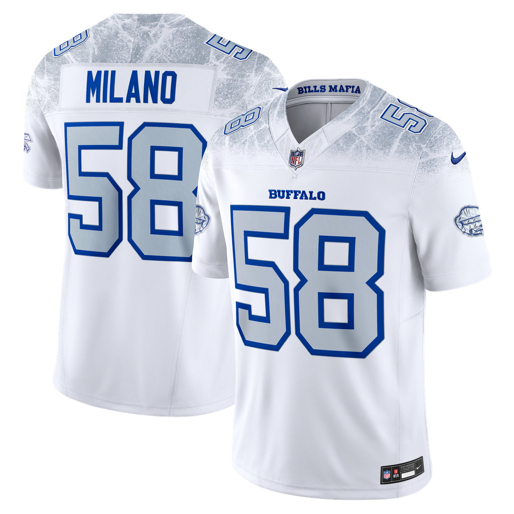 Men's Nike Buffalo Bills Matt Milano White 2025 Rivalries Collection Stitched Limited NFL Jersey