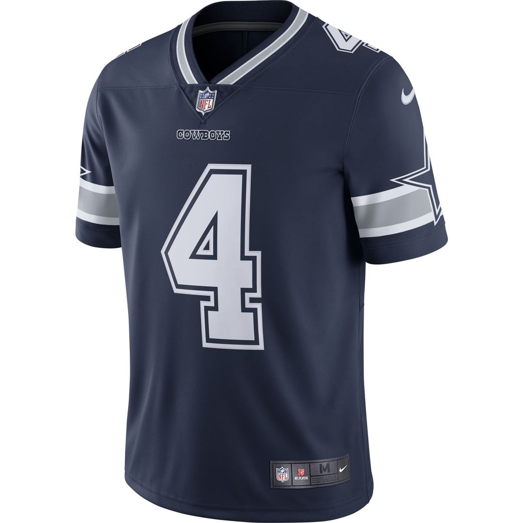 Men's Nike Dallas Cowboys Dak Prescott Navy Vapor Limited Player NFL Jersey