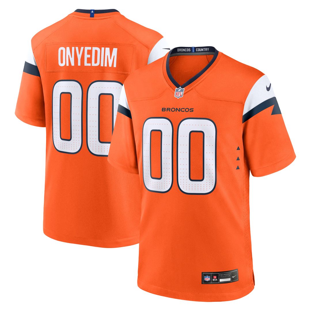 Men's Nike Denver Broncos Tyler Onyedim Orange Game NFL Jersey