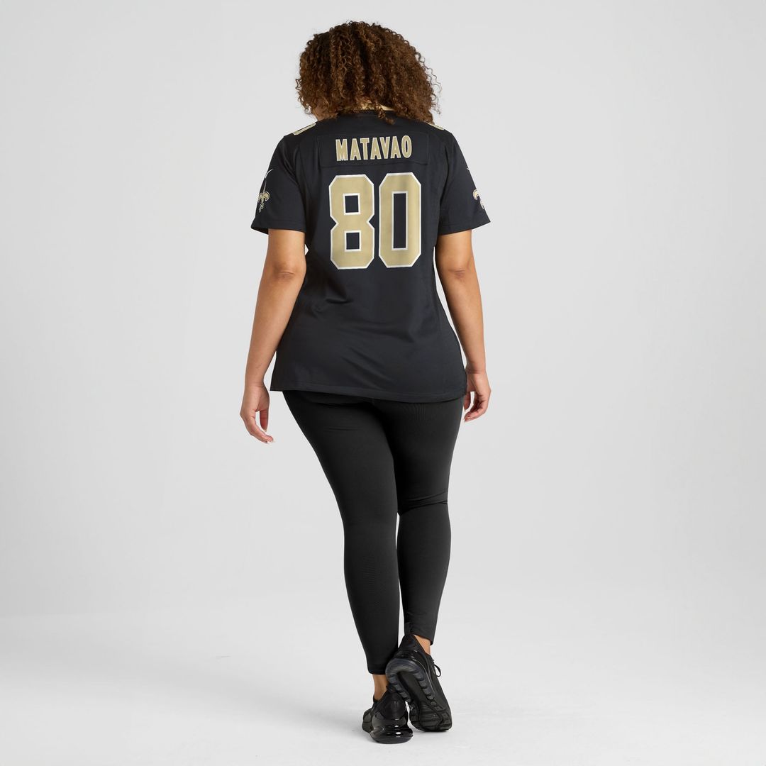 Women's Nike New Orleans Saints Moliki Matavao Black Team Game NFL Jersey