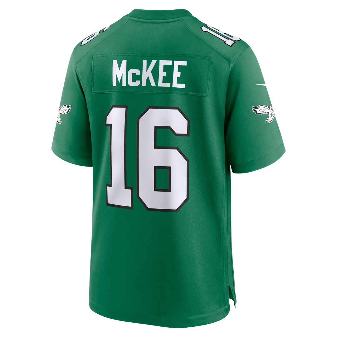 Men's Nike Philadelphia Eagles Tanner McKee Kelly Green Alternate Game NFL Jersey