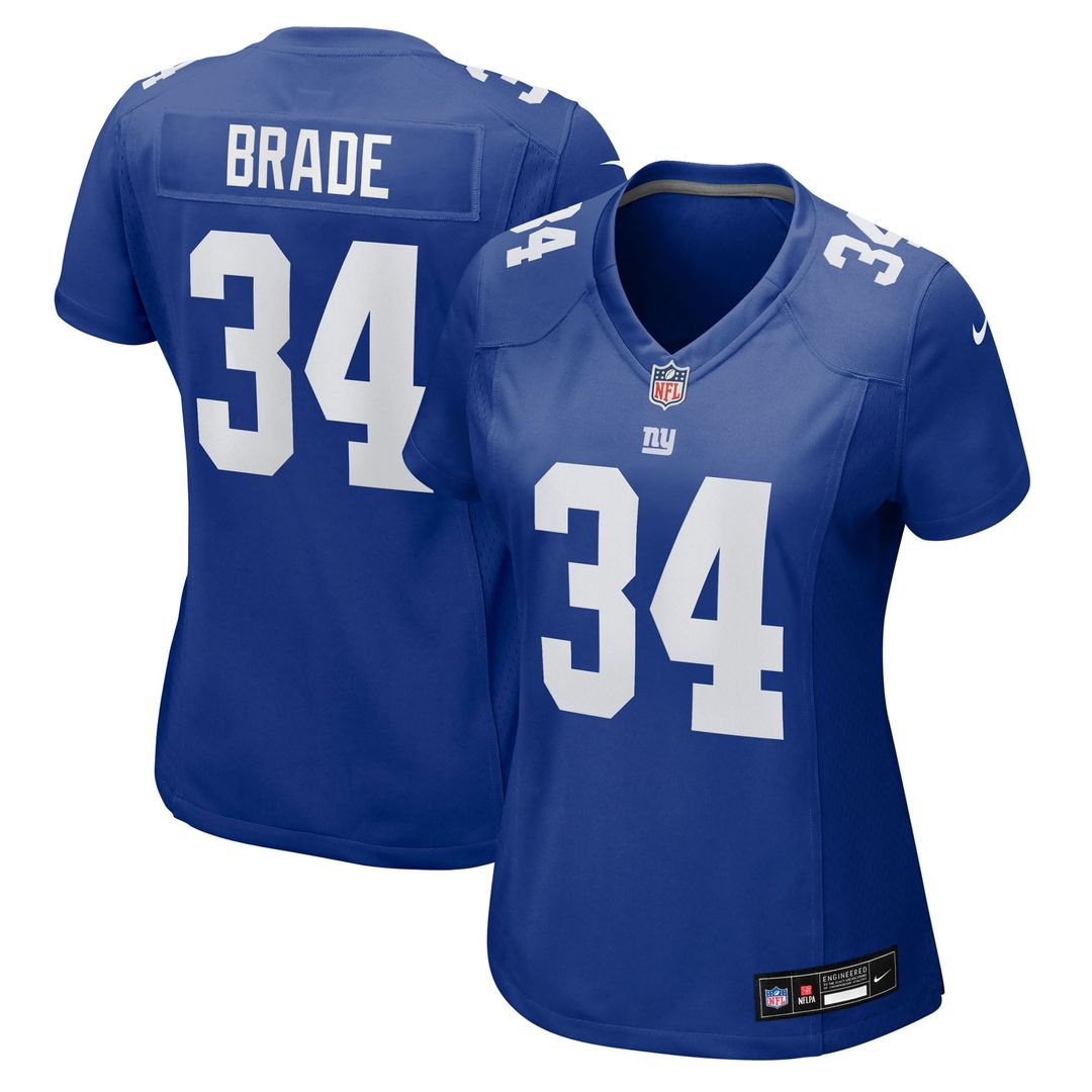 Women's Nike New York Giants Beau Brade Royal Team Game NFL Jersey