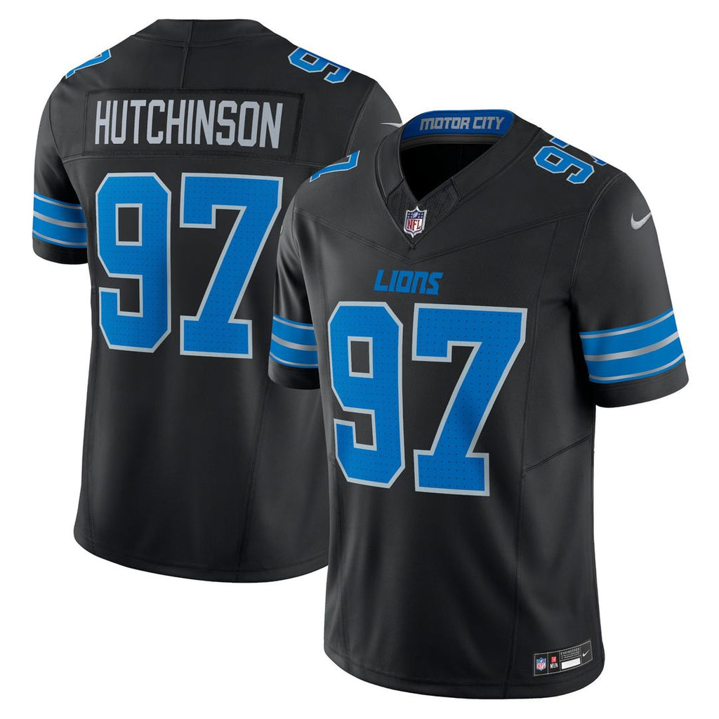 Men's Nike Detroit Lions Aidan Hutchinson Black 2nd Alternate Vapor F.U.S.E. Limited NFL Jersey