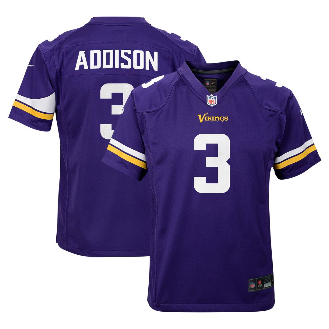 Youth Nike Minnesota Vikings Jordan Addison White Game NFL Jersey