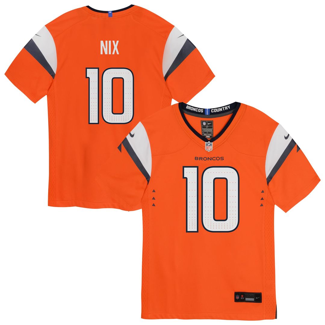 Preschool Nike Denver Broncos Bo Nix Orange Team Player Game NFL Jersey