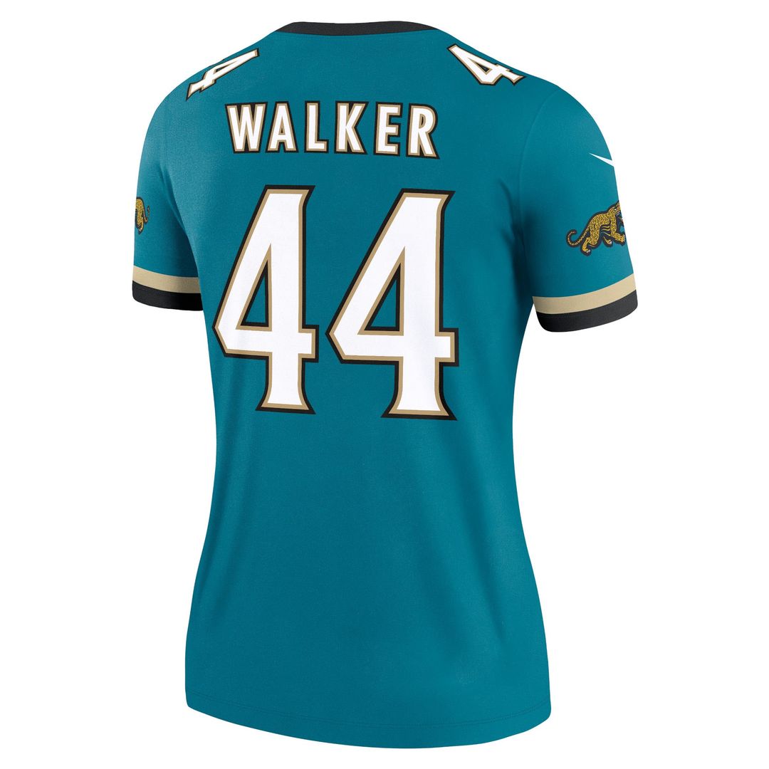 Women's Nike Jacksonville Jaguars Travon Walker Prowler Throwback Teal Alternate Legend Player NFL Performance Top