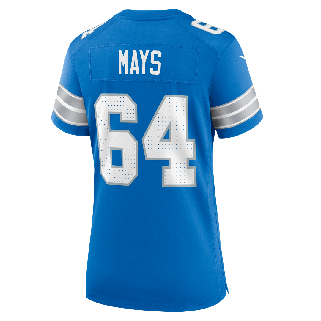 Women's Nike Detroit Lions Cade Mays Blue Team Game NFL Jersey