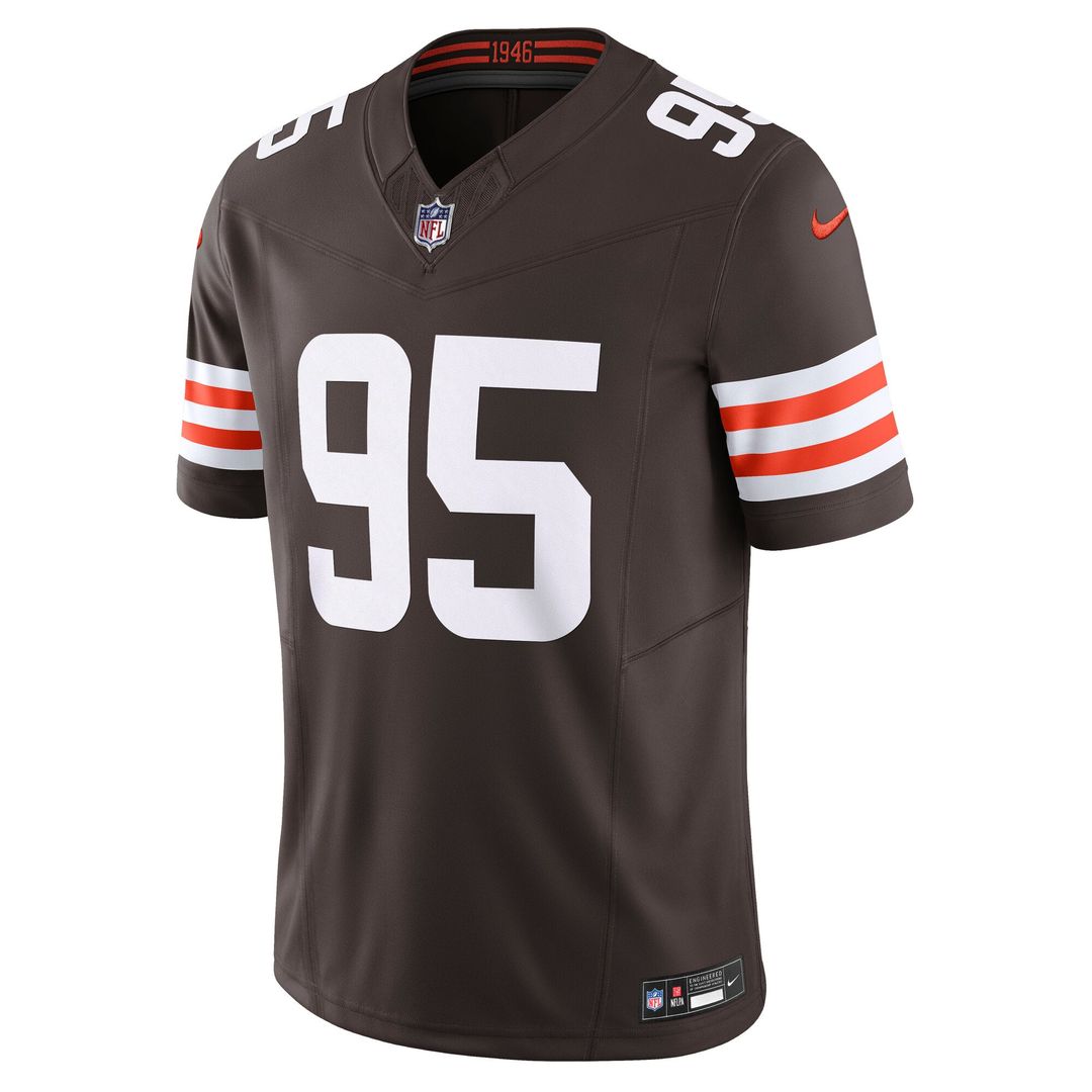 Men's Nike Cleveland Browns Myles Garrett Brown Team Vapor F.U.S.E. Limited NFL Jersey