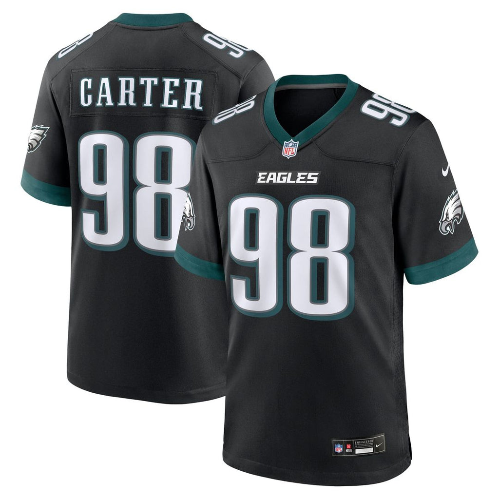 Men's Nike Philadelphia Eagles Jalen Carter Black Alternate Game Player NFL Jersey