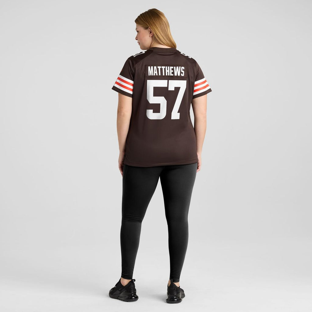 Women's Nike Cleveland Browns Clay Matthews Brown Game Retired Player NFL Jersey