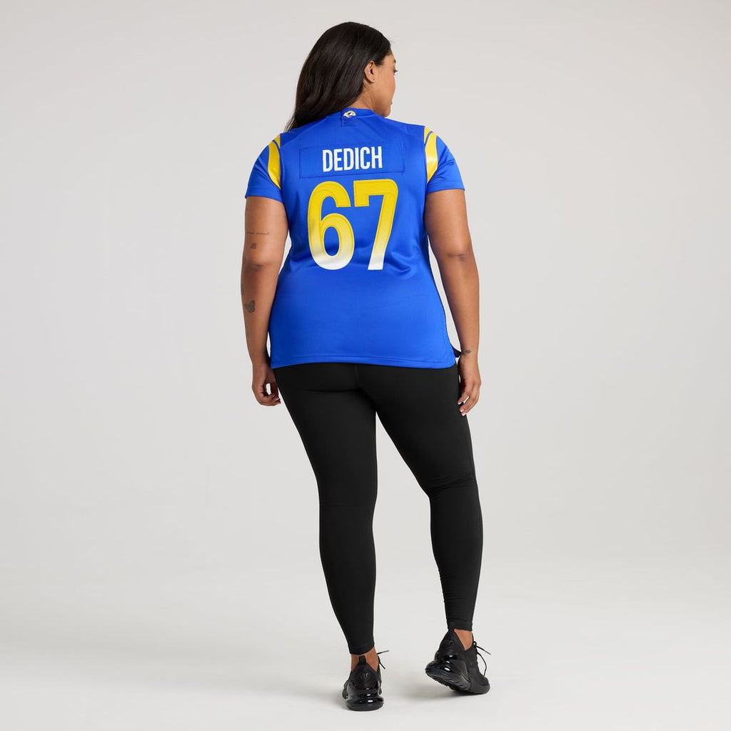 Women's Nike Los Angeles Rams Justin Dedich Royal Game NFL Jersey