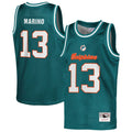 Youth Mitchell & Ness Miami Dolphins Dan Marino Aqua Retired Player NFL Basketball Fashion NFL Jersey