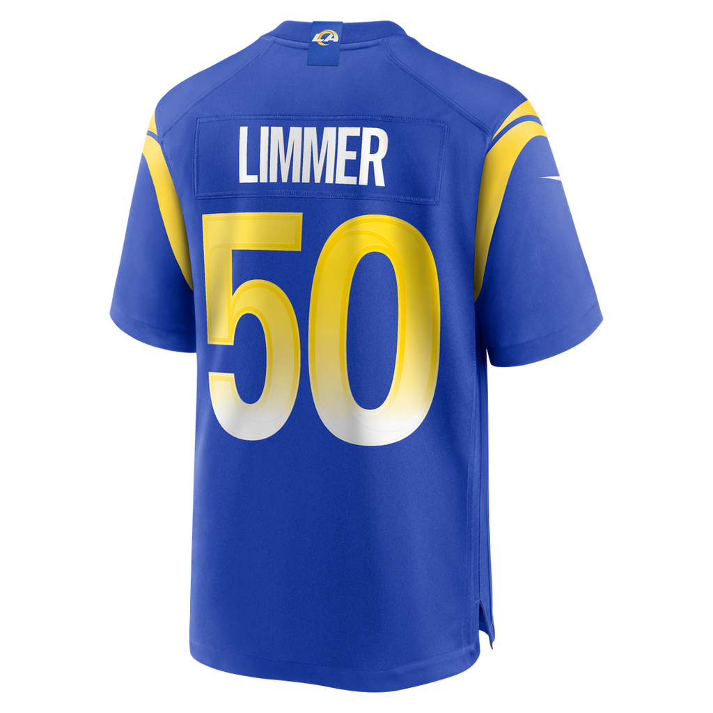 Men's Nike Los Angeles Rams Beaux Limmer Royal Team Game NFL Jersey