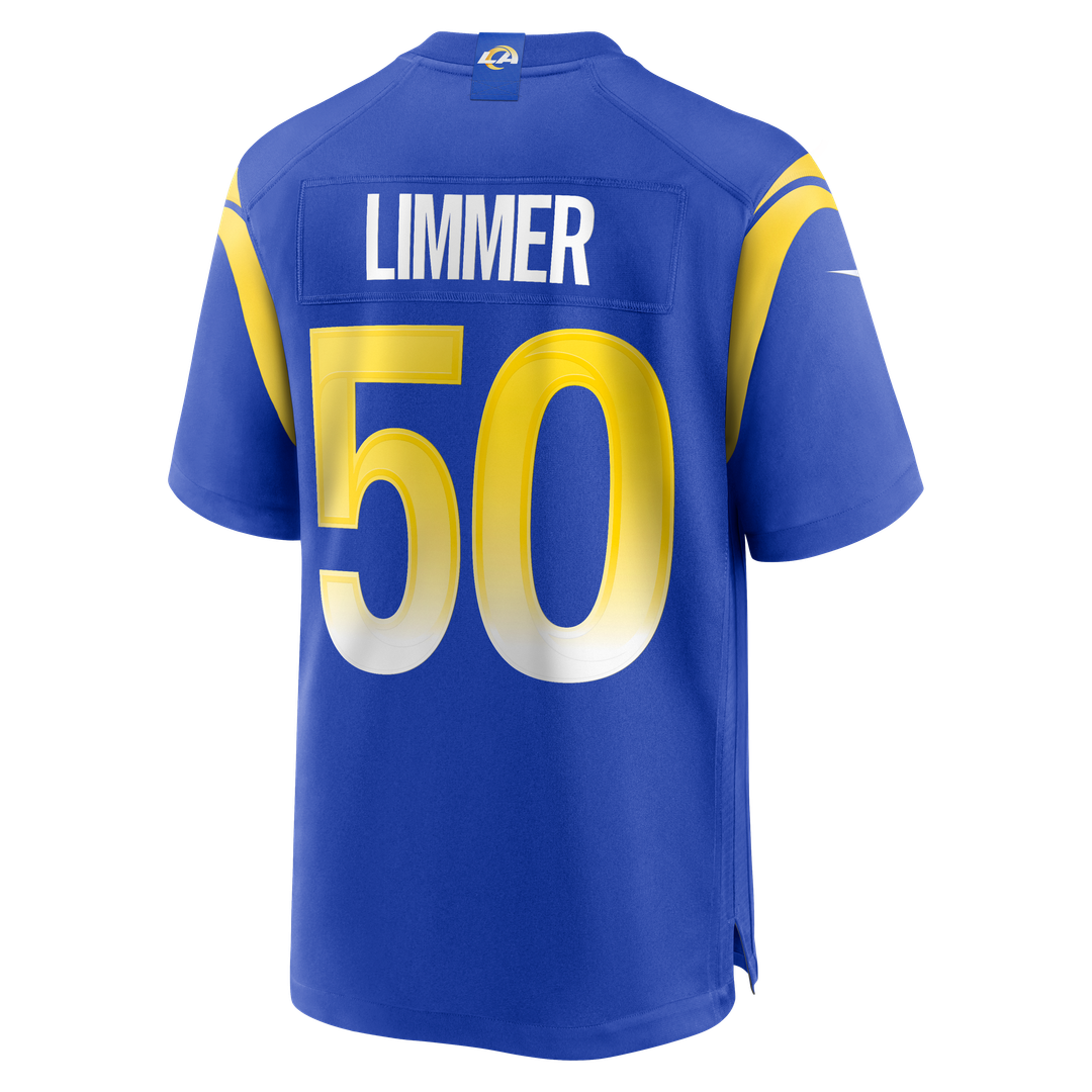 Men's Nike Los Angeles Rams Beaux Limmer Royal Team Game NFL Jersey