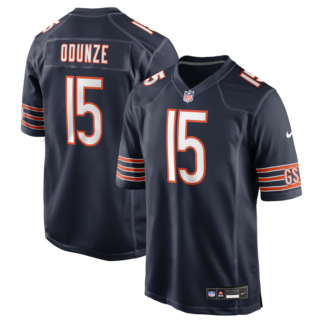 Men's Nike Chicago Bears Rome Odunze Navy Player Game NFL Jersey