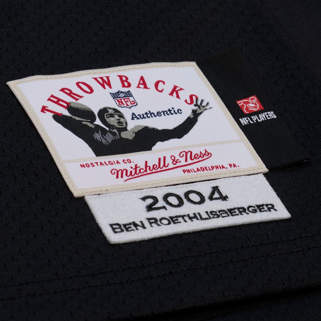 Men's Mitchell & Ness Pittsburgh Steelers Ben Roethlisberger Black 2004 Authentic Throwback NFL Jersey