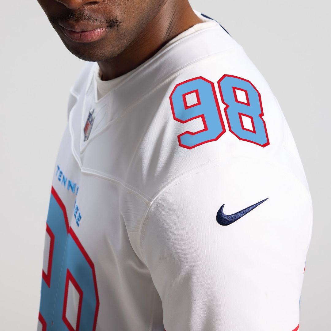 Men's Nike Tennessee Titans Jeffery Simmons White Vapor F.U.S.E. Stitched Limited NFL Jersey