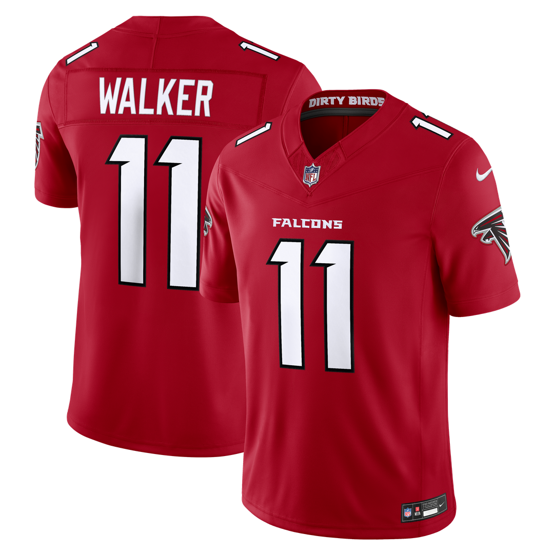 Men's Nike Atlanta Falcons Jalon Walker Red Vapor F.U.S.E. Stitched Limited NFL Jersey