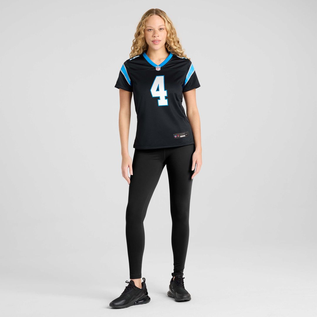 Women's Nike Carolina Panthers Tetairoa McMillan Black Team Game NFL Jersey