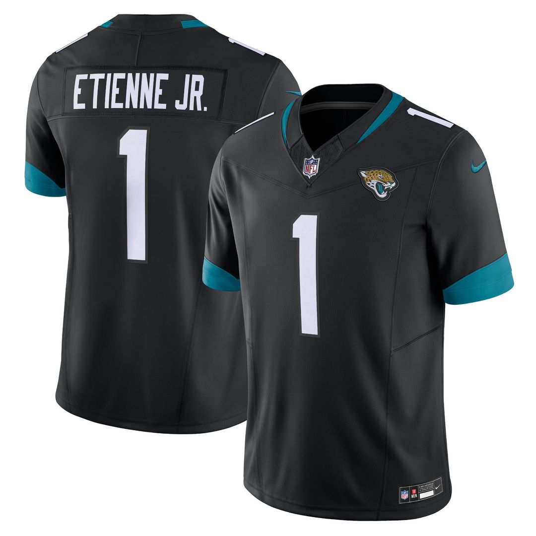 Men's Nike Jacksonville Jaguars Travis Etienne Black Vapor F.U.S.E. Limited NFL Jersey