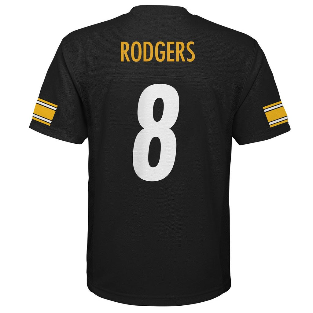Youth Outerstuff Pittsburgh Steelers Aaron Rodgers Black Replica Player NFL Jersey