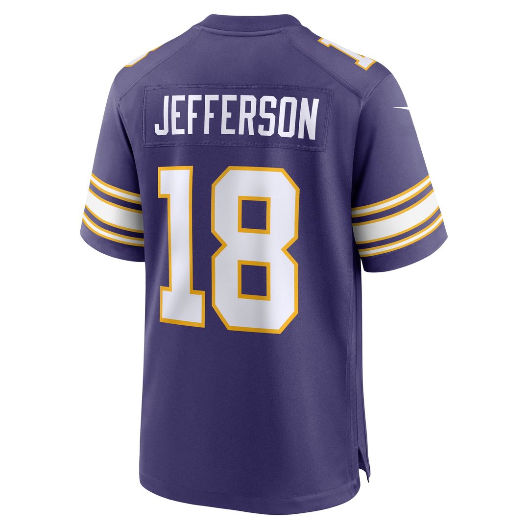 Men's Nike Minnesota Vikings Justin Jefferson Purple Classic Player Game NFL Jersey