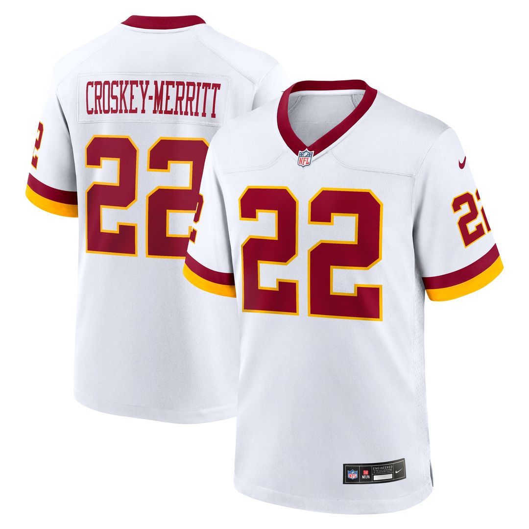 Men's Nike Washington Commanders Jacory Croskey-Merritt White Game Super Bowl Era NFL Jersey