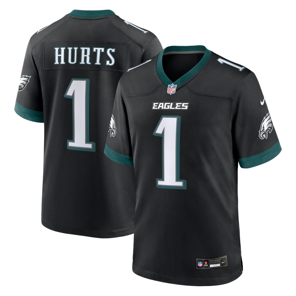 Men's Nike Philadelphia Eagles Jalen Hurts Black Alternate Game NFL Jersey