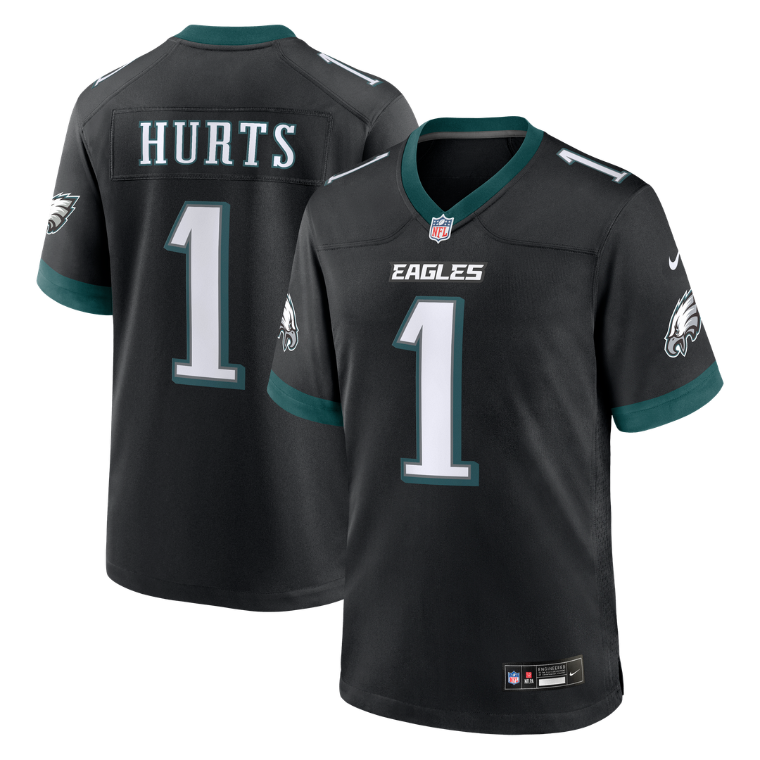 Men's Nike Philadelphia Eagles Jalen Hurts Black Alternate Game NFL Jersey