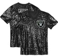 Girls' Youth Las Vegas Raiders Maxx Crosby Black Sequin V-Neck Fashion NFL Jersey