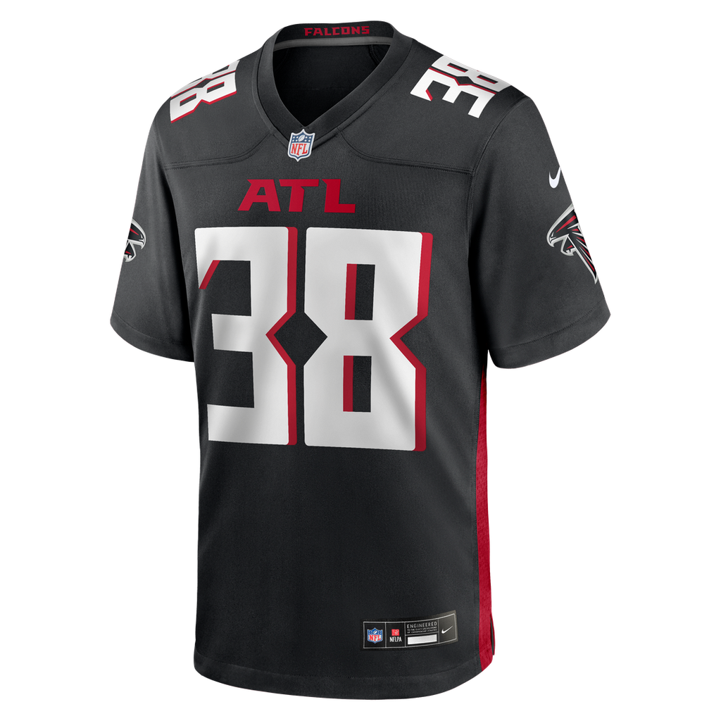 Men's Nike Atlanta Falcons Nathan Carter Black Team Game NFL Jersey
