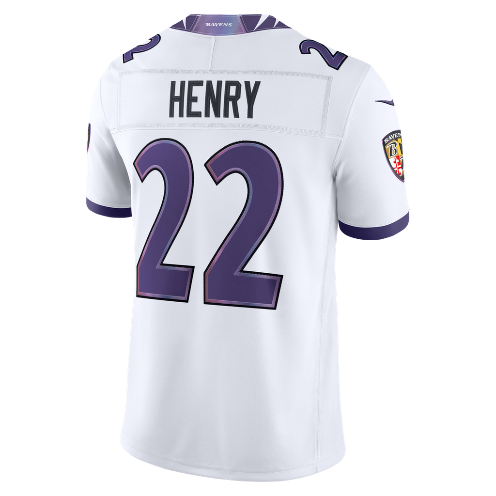 Men's Nike Baltimore Ravens Derrick Henry White Vapor F.U.S.E. Stitched Limited NFL Jersey