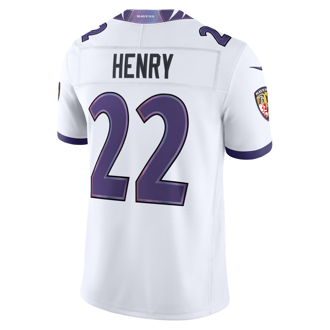 Men's Nike Baltimore Ravens Derrick Henry White Vapor F.U.S.E. Stitched Limited NFL Jersey
