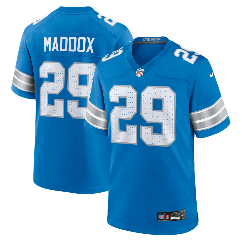 Men's Nike Detroit Lions Avonte Maddox Blue Team Game NFL Jersey