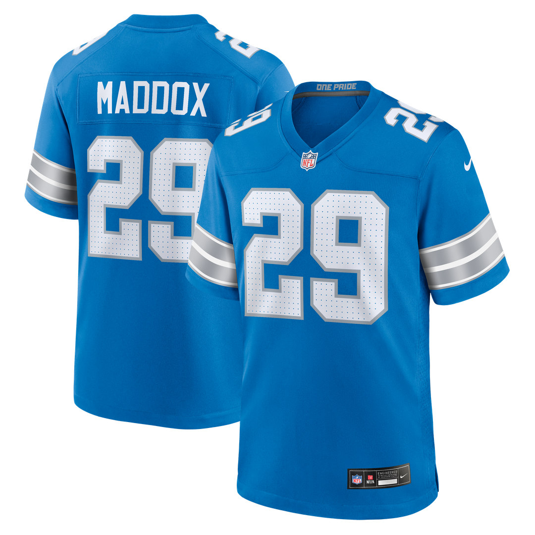 Men's Nike Detroit Lions Avonte Maddox Blue Team Game NFL Jersey