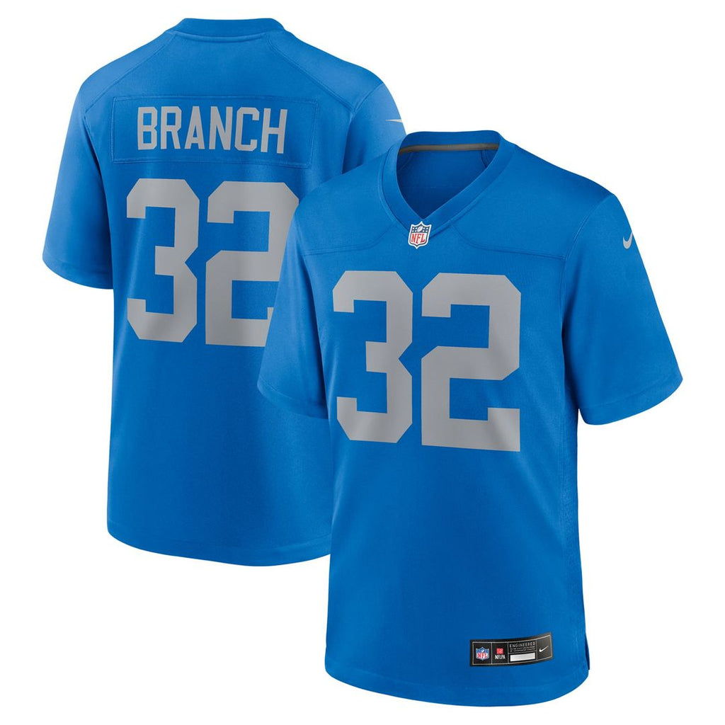 Men's Nike Detroit Lions Brian Branch Blue Alternate Game NFL Jersey