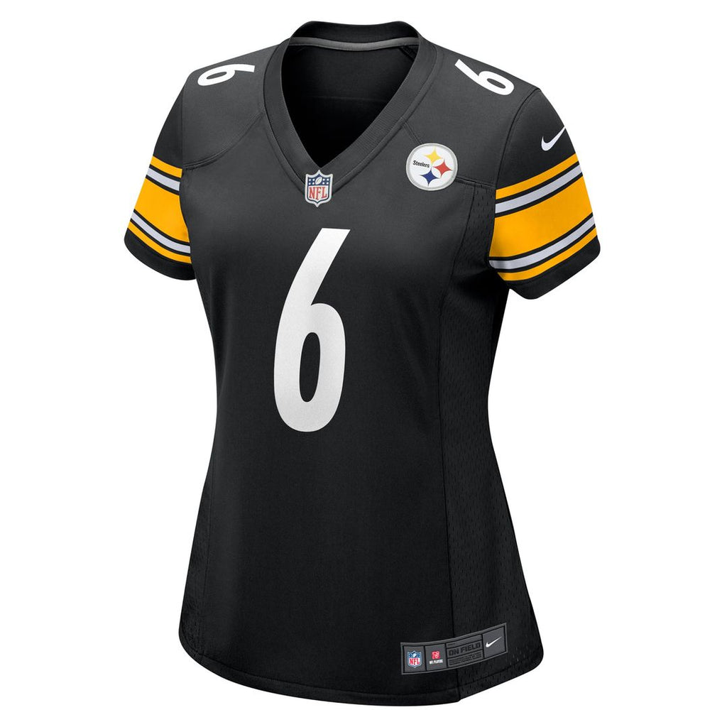 Women's Nike Pittsburgh Steelers Patrick Queen Black Team Game NFL Jersey