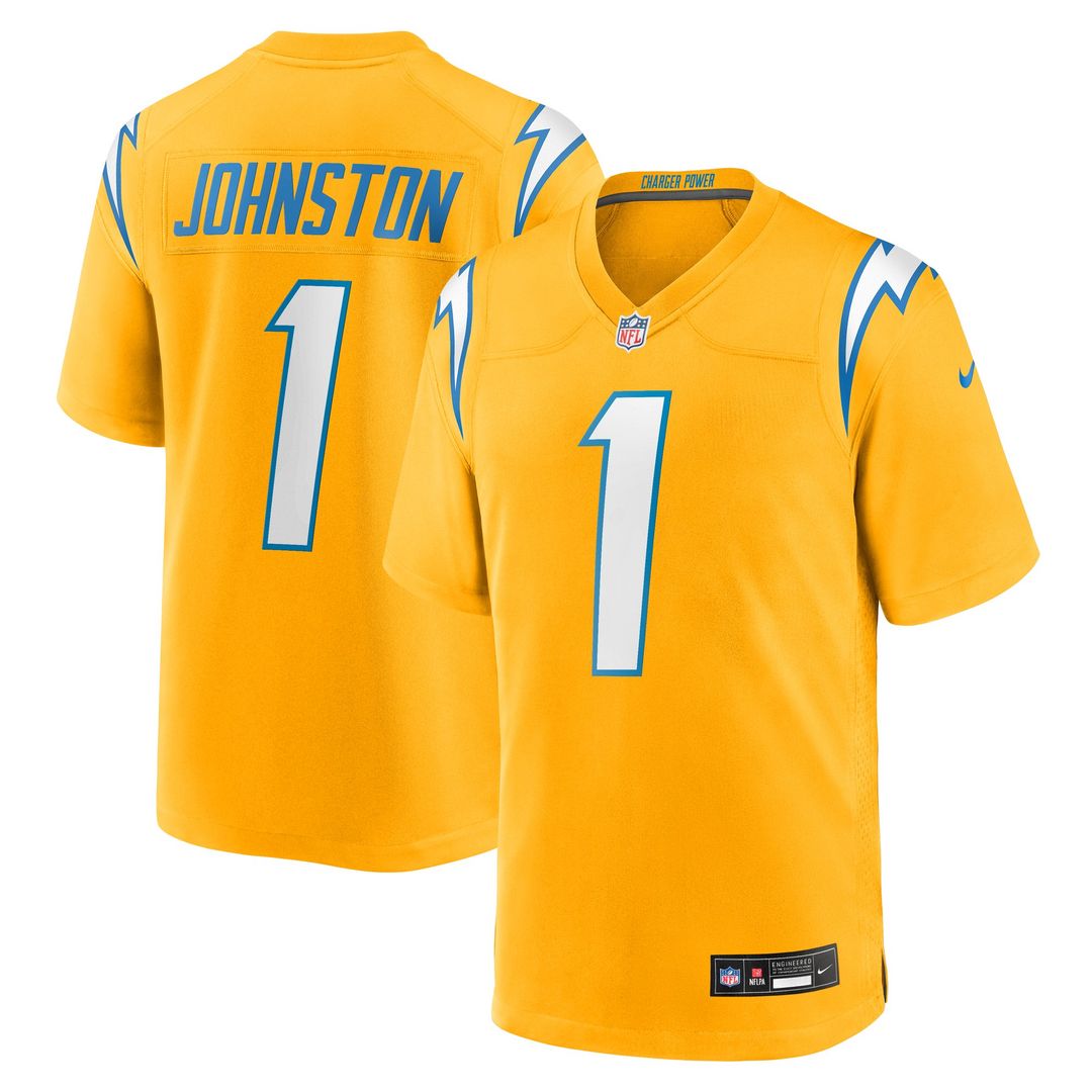 Men's Nike Los Angeles Chargers Quentin Johnston Gold Alternate Charger Power Game Player NFL Jersey