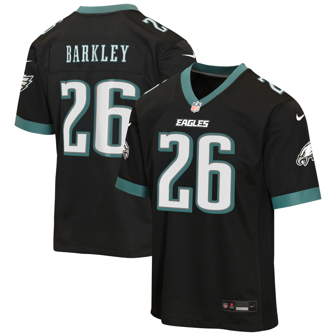 Youth Nike Philadelphia Eagles Saquon Barkley Midnight Green Team Game NFL Jersey