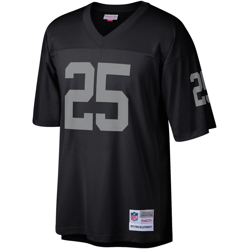 Men's Mitchell & Ness Las Vegas Raiders Fred Biletnikoff Black Legacy Replica NFL Jersey