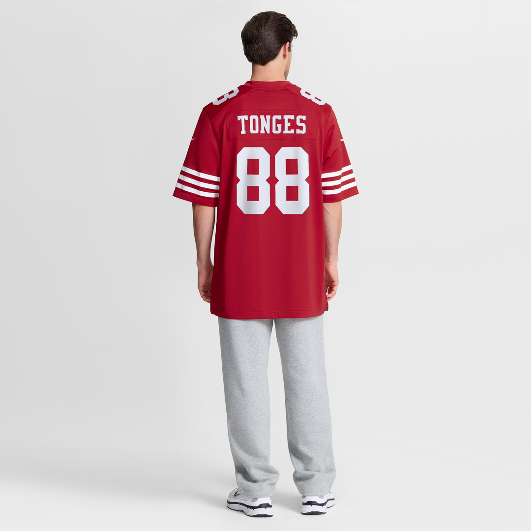 Men's Nike San Francisco 49ers Jake Tonges Scarlet Team Game NFL Jersey