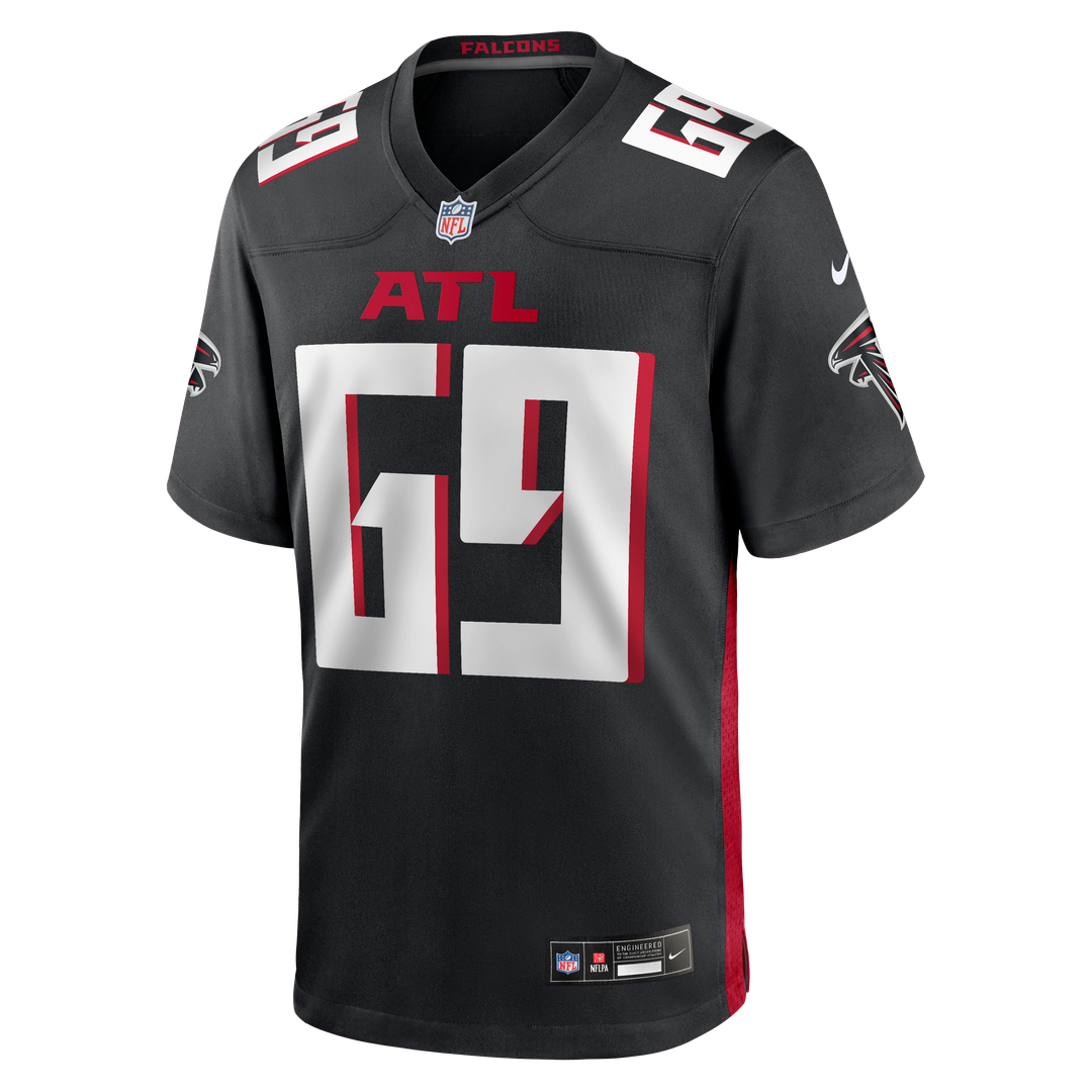 Men's Nike Atlanta Falcons Jack Nelson Black Team Game NFL Jersey