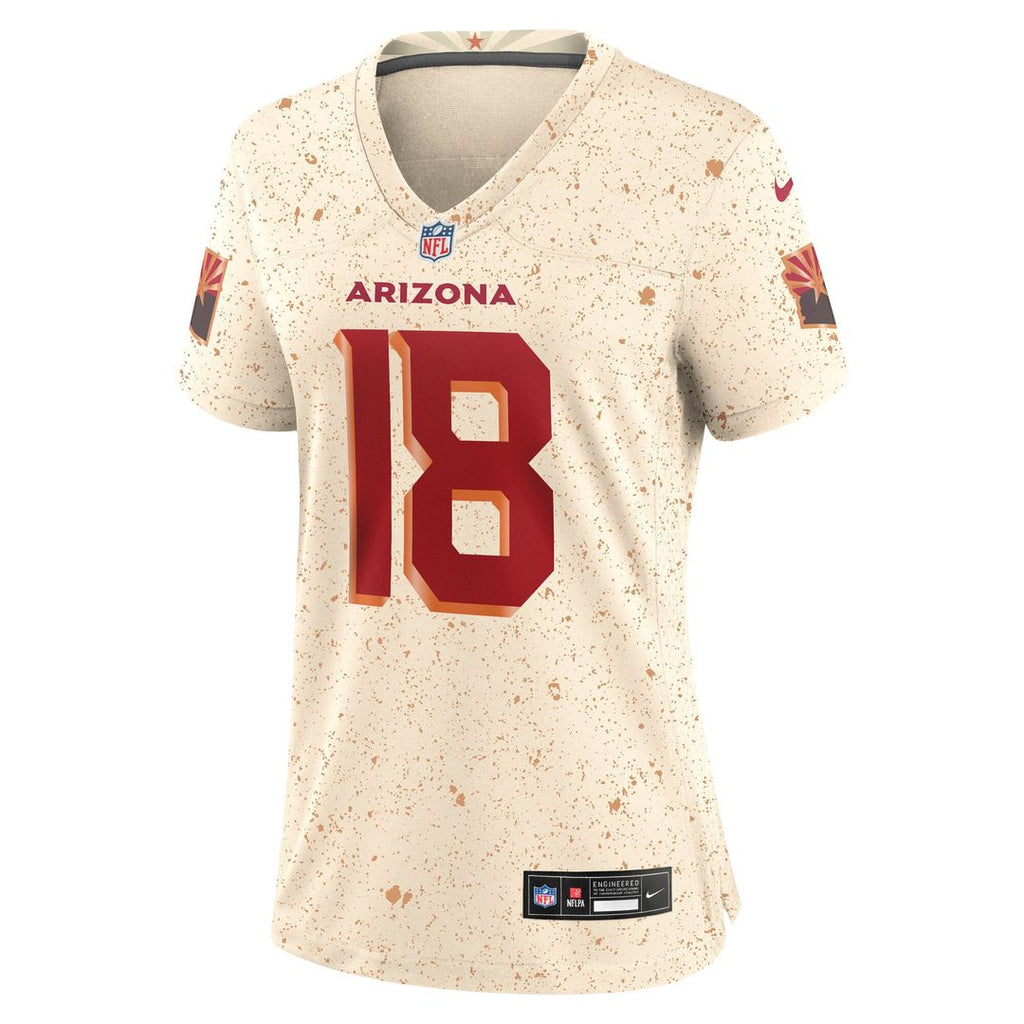 Women's Nike Arizona Cardinals Marvin Harrison Jr. Natural 2025 Rivalries Collection Game NFL Jersey