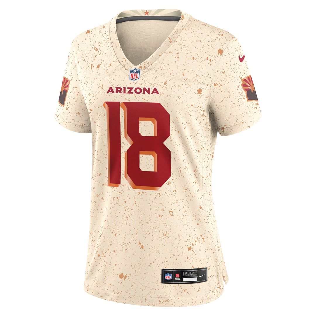 Women's Nike Arizona Cardinals Marvin Harrison Jr. Natural 2025 Rivalries Collection Game NFL Jersey