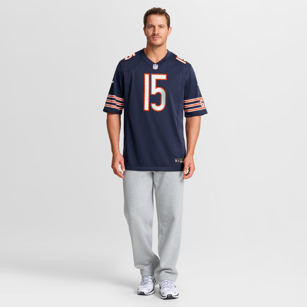 Men's Nike Chicago Bears Rome Odunze Navy Player Game NFL Jersey