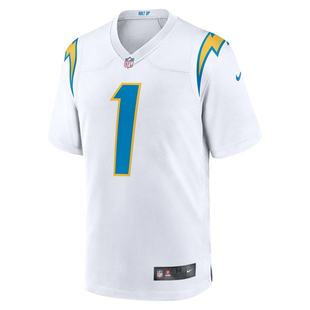 Men's Nike Los Angeles Chargers Quentin Johnston White Away Game NFL Jersey