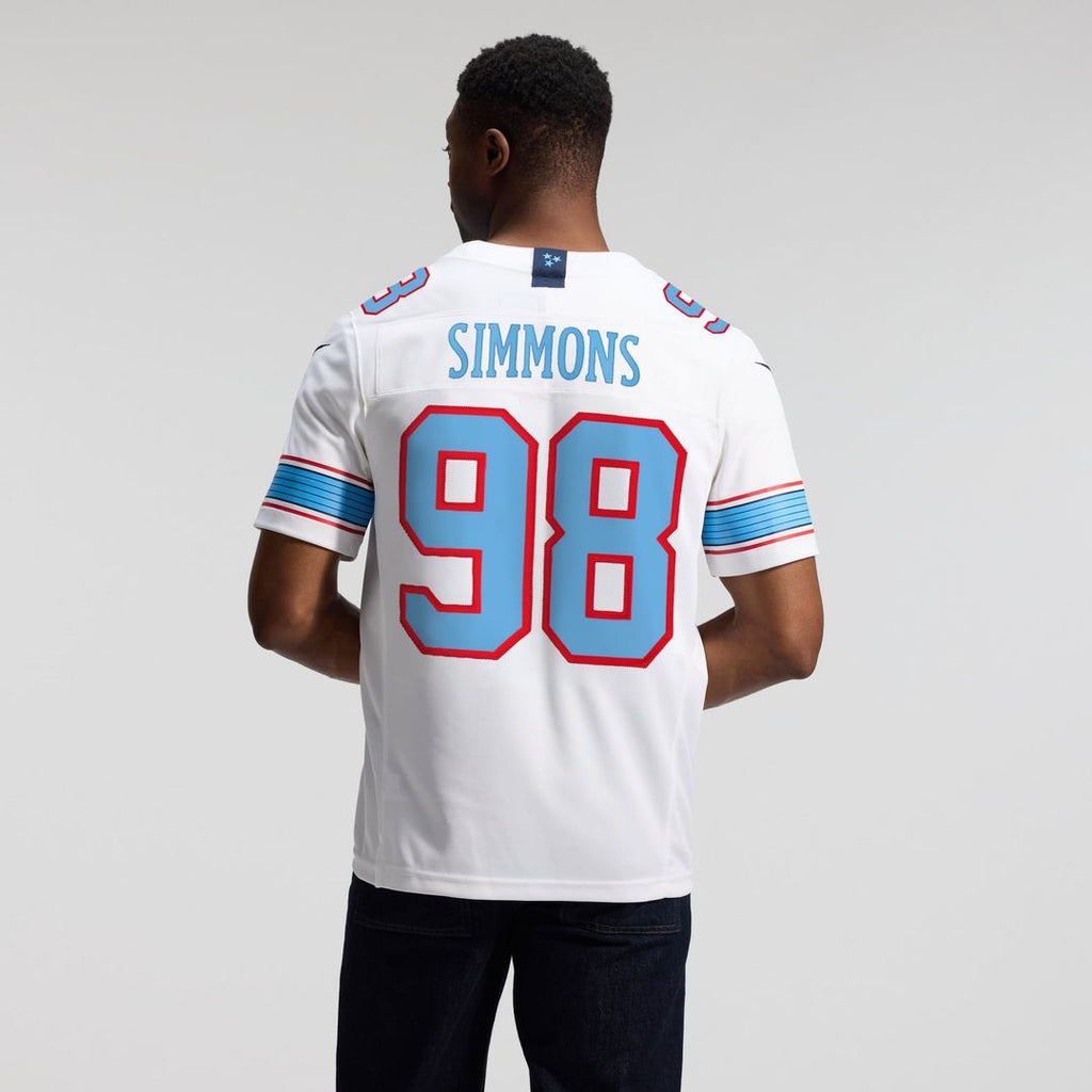 Men's Nike Tennessee Titans Jeffery Simmons Light Blue Vapor F.U.S.E. Sewn Down Limited NFL Jersey
