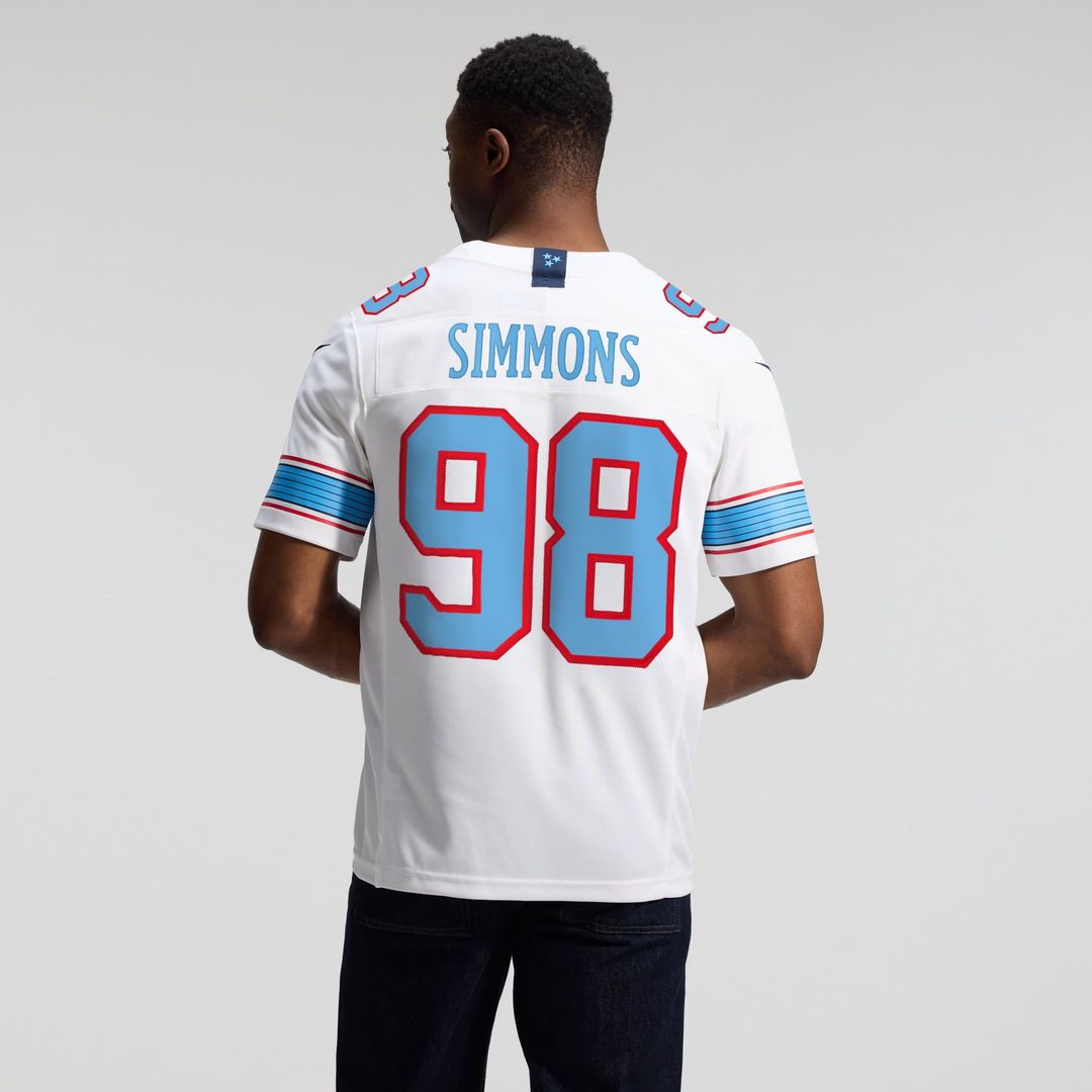 Men's Nike Tennessee Titans Jeffery Simmons Light Blue Vapor F.U.S.E. Sewn Down Limited NFL Jersey